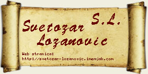 Svetozar Lozanović vizit kartica